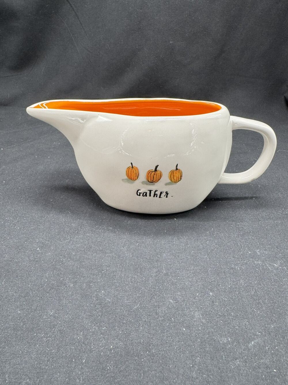 Rae Dunn by Magenta Gather Gravy Boat, Sauce, Pour, Ceramic Dish White